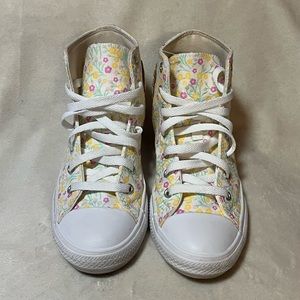 Youth Girls High Top Converse Sneakers.